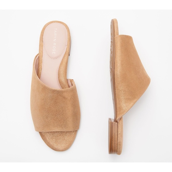 Taryn Rose Shoes - Taryn Rose Vanessa Slides, Doe Color w/Sheen
